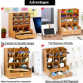 Desk Pencil Holder Wood Desktop Stationery Storage